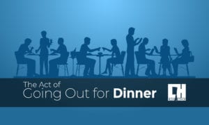 Shadows of people eating dinner