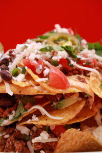 close up of the tin can nachos